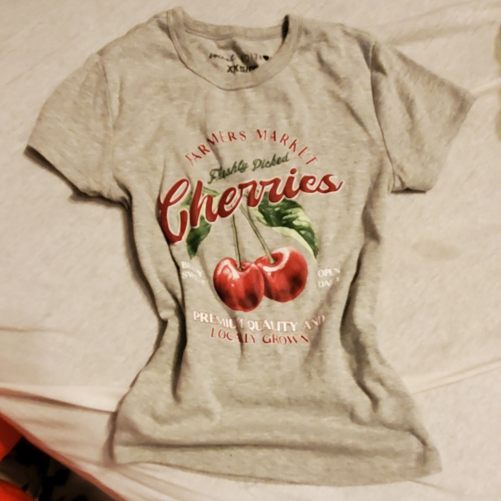Gray Cherries Graphic Kids T-Shirt